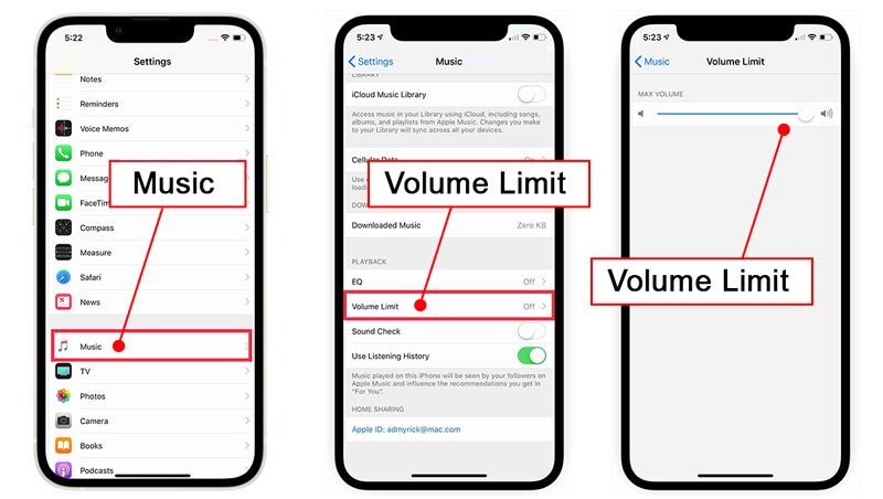 selecting Volume Limit speakers