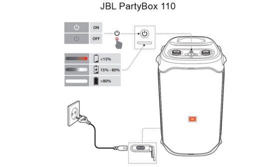 PartyBox 110 charging