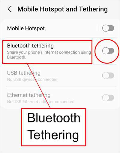 bluetooth tethering