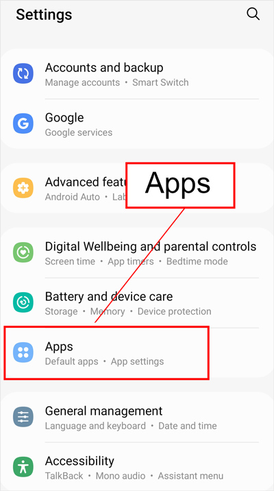 settings apps