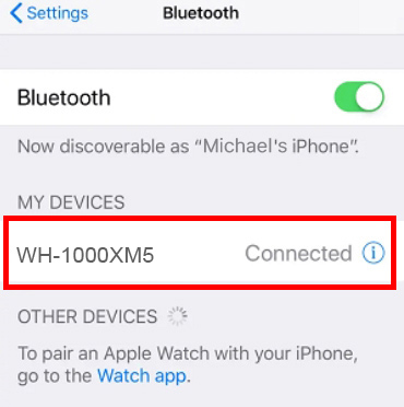 WH-1000XM5 to iPhone