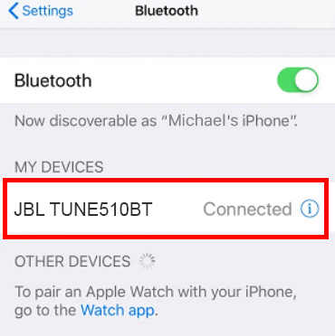 JBL Headphones to iPhone