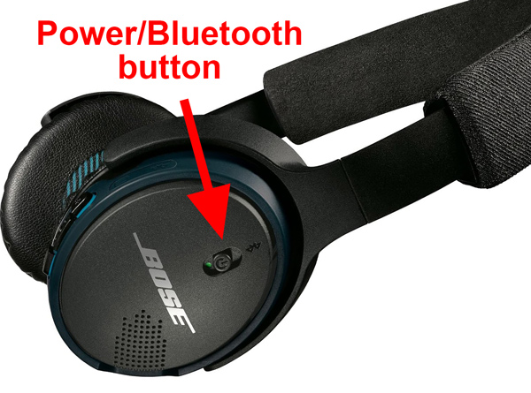 Bose SoundLink Headphones button